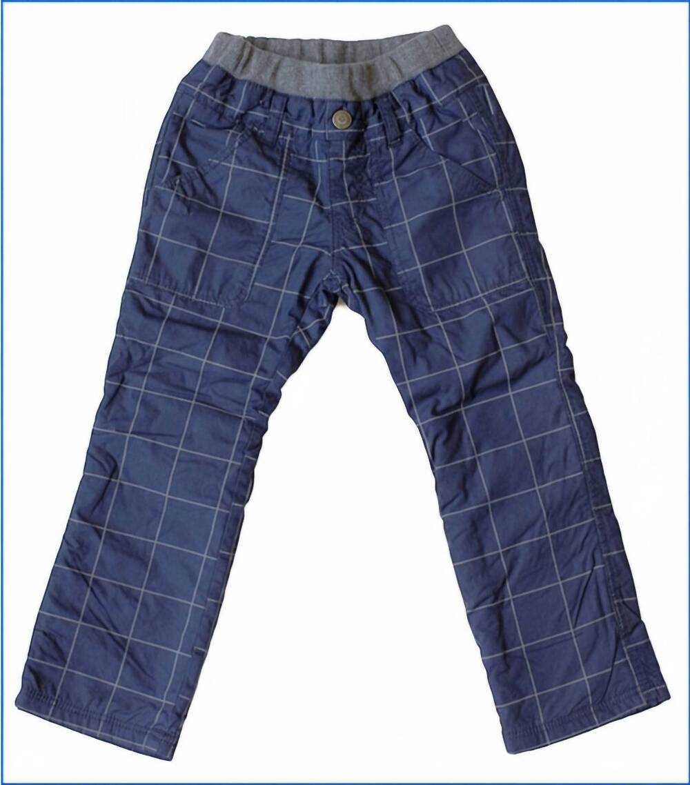 NEW BIT'Z KIDS kids fleece lined striped pants in blue